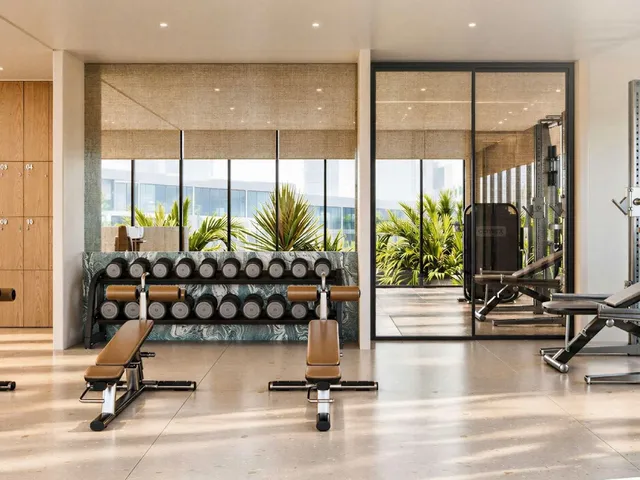 The Title Kuartz weights and strength-training area